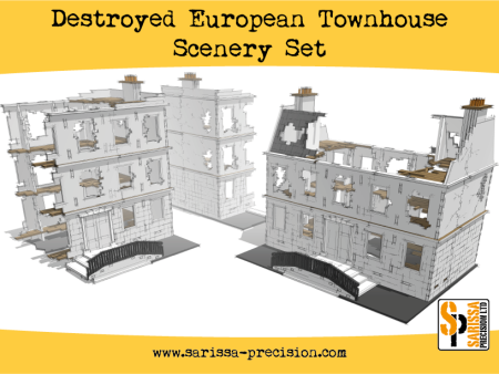 Destroyed European Townhouse Scenery Set Discount