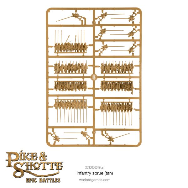 Pike & Shotte Epic Battles infantry sprue (tan) Sale