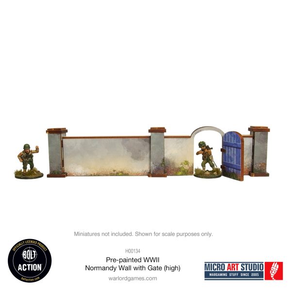 Pre-painted WW2 Normandy Walls with Gate (high) Online now