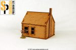 North American Log Cabin - Stone Chimney Hot on Sale