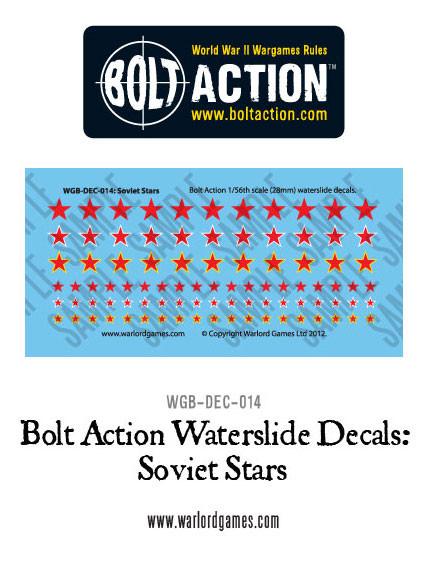 Bolt Action Soviet Stars decal sheet Supply