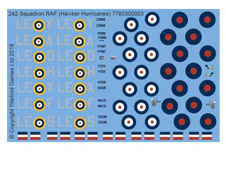 242 Squadron RAF (Hawker Hurricanes) decal sheet Sale