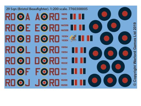 29 Sqn (Bristol Beaufighter) decal sheet Online Hot Sale