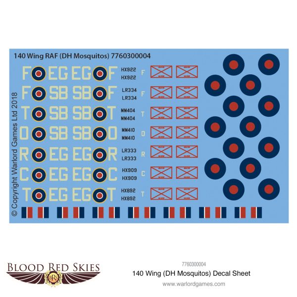 140 Wing (DH Mosquitos) decal sheet Fashion