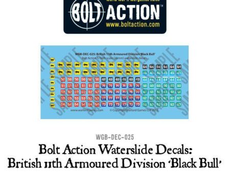 British 11th Armoured Division (Black Bull) decal sheet Online now