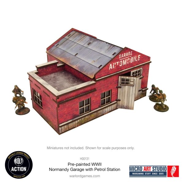 Pre-painted WW2 Normandy Garage with Petrol Station Sale