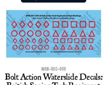 Bolt Action British Senior Tank Regiment tactical markings decal sheet Cheap