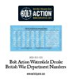 Bolt Action British War Department  numbers decals Sale