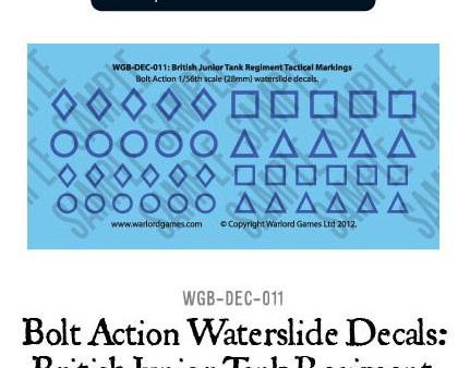 Bolt Action  British Junior Tank Regiment tactical markings  decal sheet Fashion