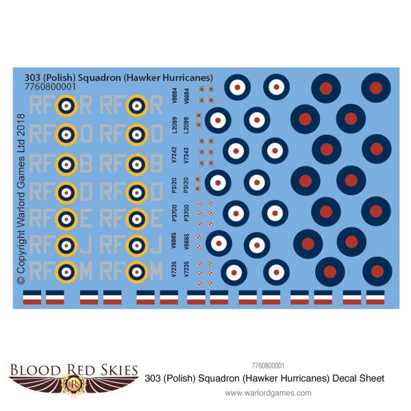 303 (Polish) Squadron (Hawker Hurricanes) decal sheet Online