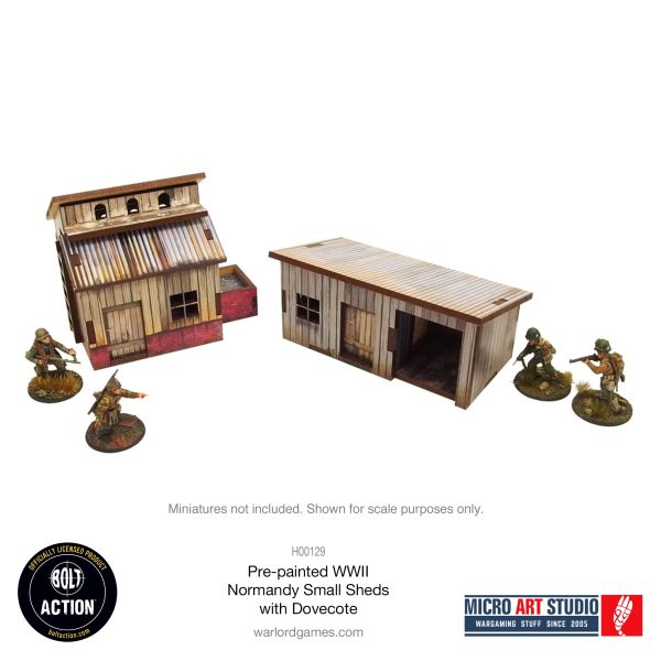 Pre-painted WW2 Normandy Small Sheds with Dovecote For Sale