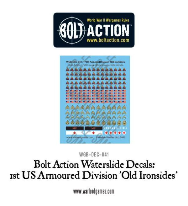 1st US Armoured Division  Old Ironsides  decals Online Hot Sale