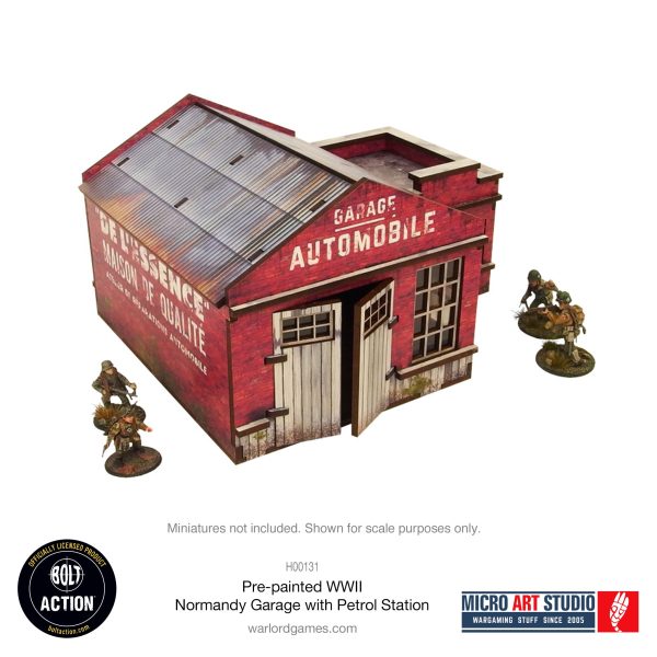 Pre-painted WW2 Normandy Garage with Petrol Station Sale