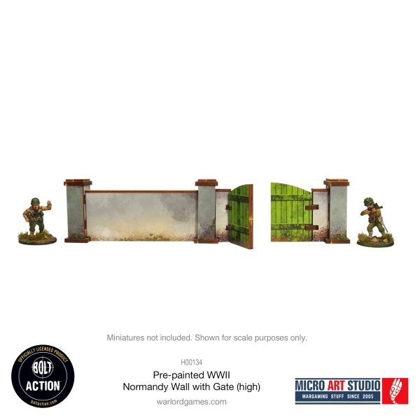 Pre-painted WW2 Normandy Walls with Gate (high) Online now