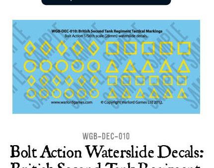 Bolt Action  British Second Tank Regiment tactical markings decal sheet Sale