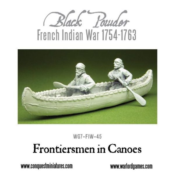 French-Indian War Frontiersmen in Canoe Fashion