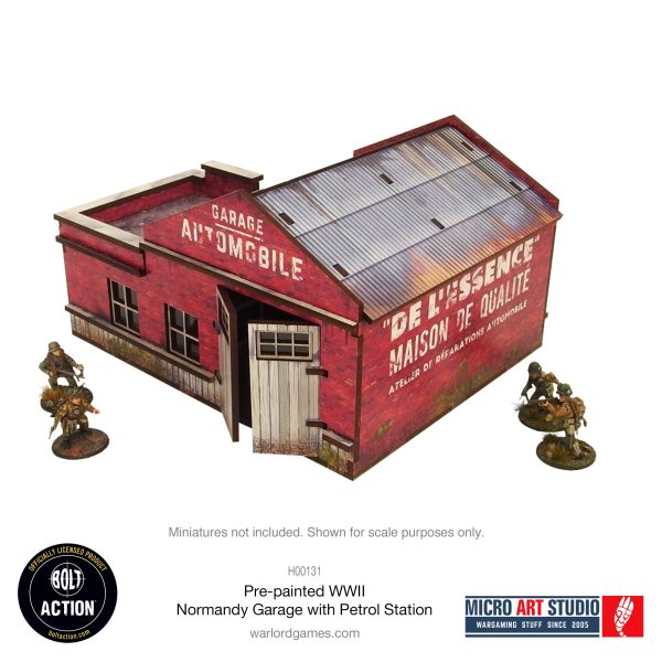 Pre-painted WW2 Normandy Garage with Petrol Station Sale