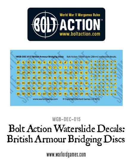 Bolt Action British Armour Bridging discs decal sheet on Sale