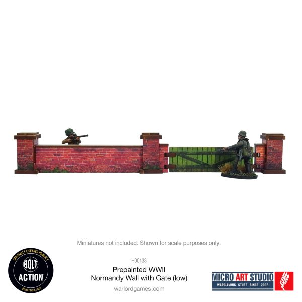 Pre-painted WW2 Normandy Walls with Gate (low) Online now